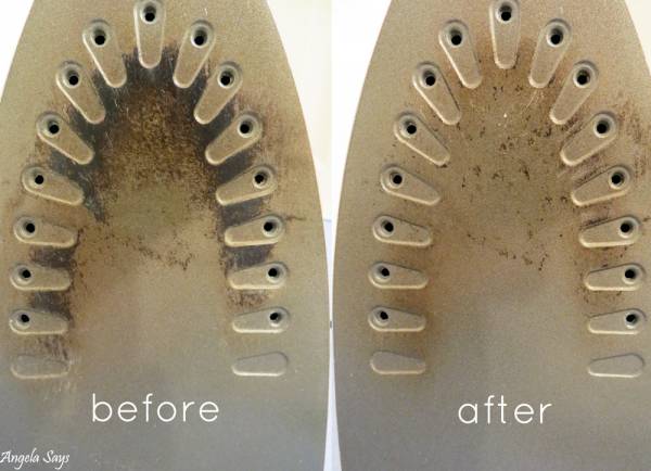 Cleaning a burnt iron