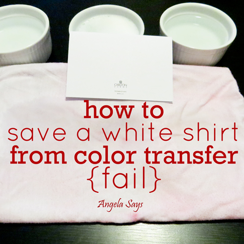 How to Save a White Shirt from Color Transfer {Fail}