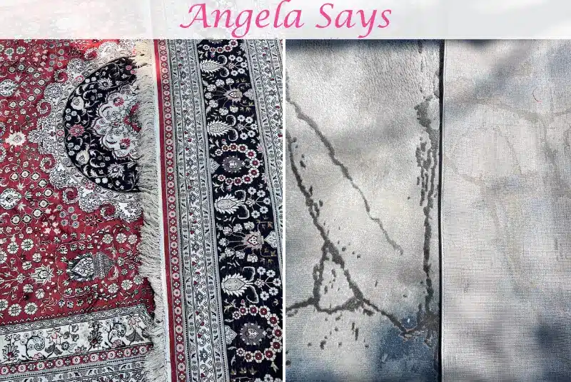 Difference in the back of machine and handmade rug