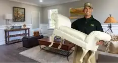 Moving furniture for carpet cleaning