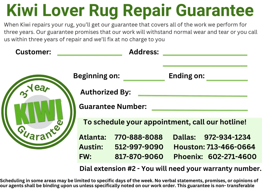 Rug Repair Guarantee