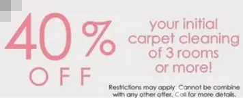 Carpet Cleaning Special 40% Off